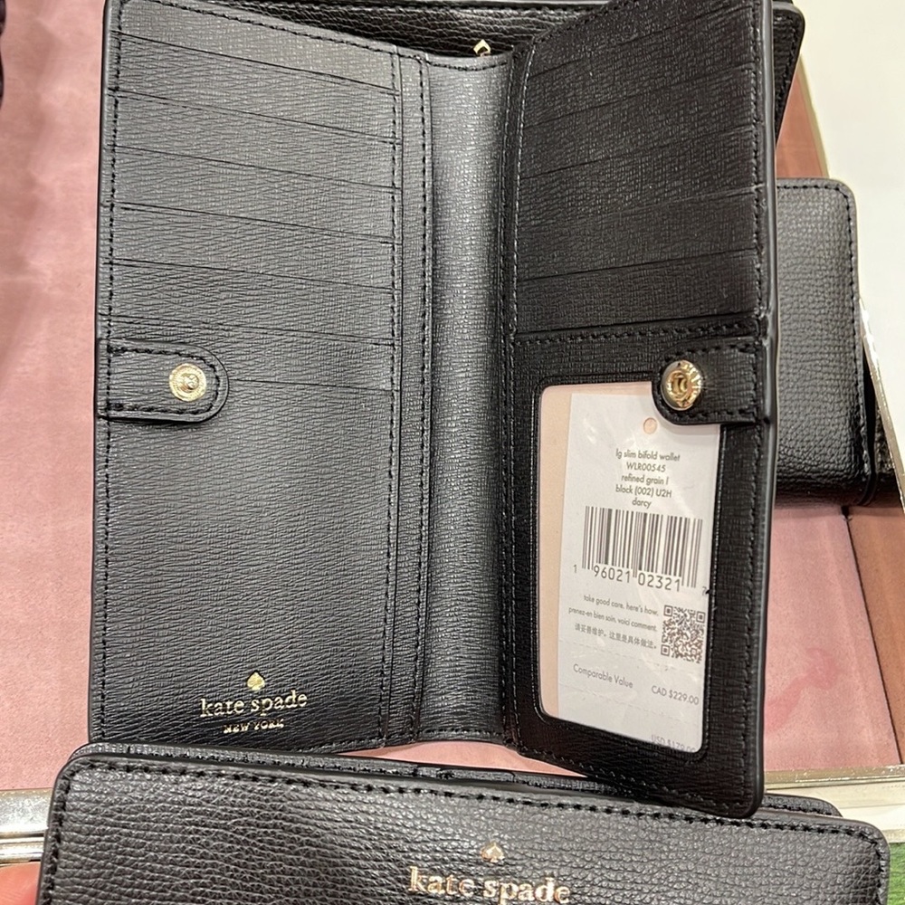 Kate Spade Darcy Large Slim Bifold Wallet 
Black - Picture 11 of 16